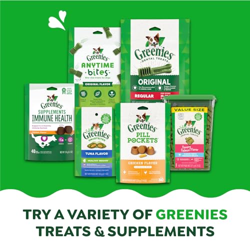 Greenies Feline Adult Dental Cat Treats, Savory Salmon Flavor, 9.75 oz. Tub